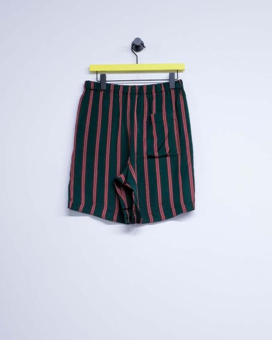  드리스 반 노튼 숏팬츠 드리스 반 노텐 보틀 실크 스트라이프 파이퍼리 쇼츠 - DRIES VAN NOTEN