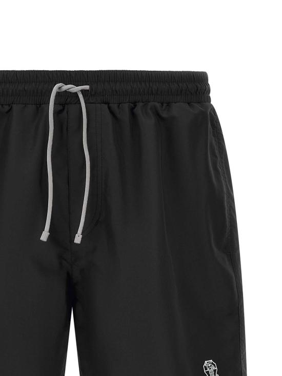 26SS 브루넬로 쿠치넬리 로고 스윔 팬츠 MW817043CZ300 Black - BRUNELLO CUCINELLI