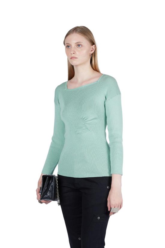  팡 뉴욕 긴팔 티셔츠 팡 NYC 에센셜 러치드 스퀘어넥 긴팔 탑 씨폼 - FANG NYC