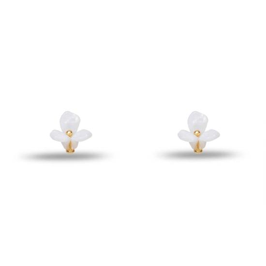  레레 사도히 이어링 르 르 사도기 자개 트릴리움 스터드 귀걸이