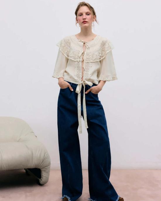  더뉴소사이어티 블라우스 뉴 소사이어티 아미  퓨어 클라우드 - THE NEW SOCIETY