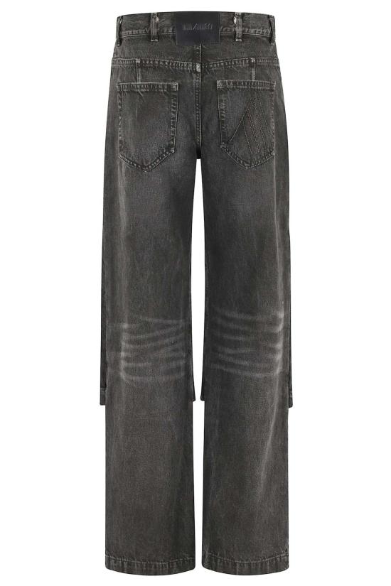  디 아티코 데님 팬츠 아티코 롱 팬츠 진 블랙/화이트 - THE ATTICO