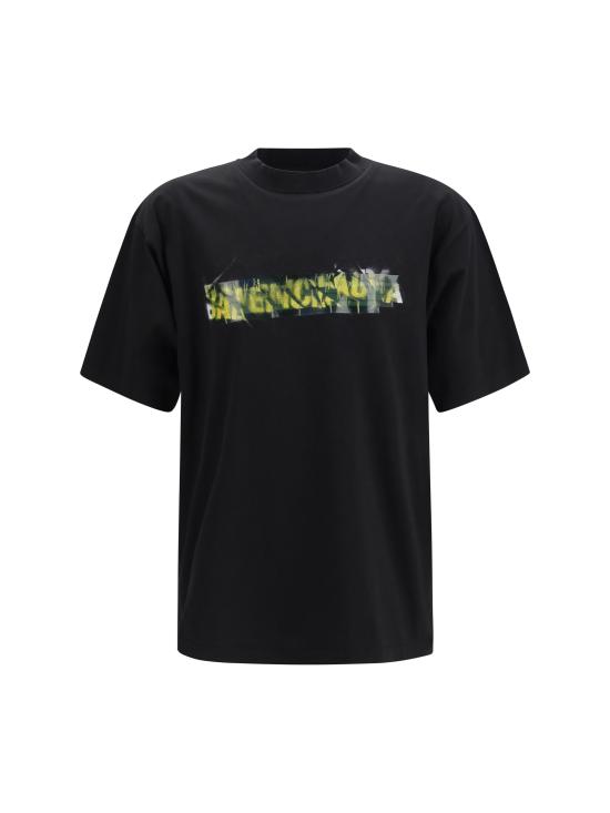 26SS 발렌시아가 반팔 티셔츠 764235TUVI6 1000 BLACK