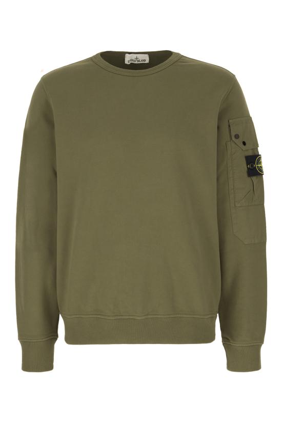 26SS 스톤 아일랜드 코튼 플리스 크루넥 스웨트셔츠 S156100019S0410 V005G MILITARY GREEN
