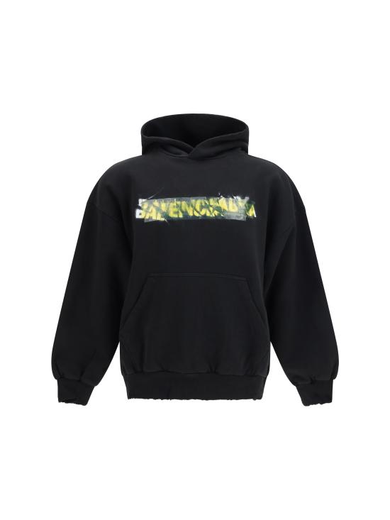 26SS 발렌시아가 후드 티셔츠 871956TUVI9 1000 BLACK