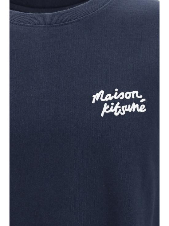 26SS 메종키츠네 핸드라이팅 컴포트 티셔츠 MM00126KJ7025 0414 BLUE - MAISON KITSUNE