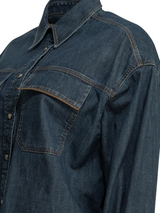 26SS 브루넬로 쿠치넬리 블라우스/셔츠 MH192RB526C9562 Blue - BRUNELLO CUCINELLI