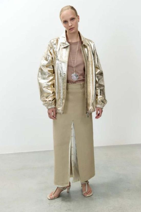  알리지 미디 스커트 Alysi 리넨  카키 - ALYSI