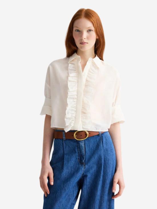  티더블유피 탑 트위프 넥스트 엑스 러플 셔츠 - TWP