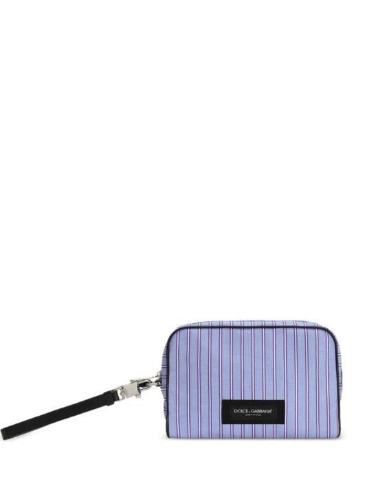 26SS 돌체앤가바나 Calfskin and striped poplin 핸드백 BM2500A0390 8L879 MULTICOLOR AZZURRO