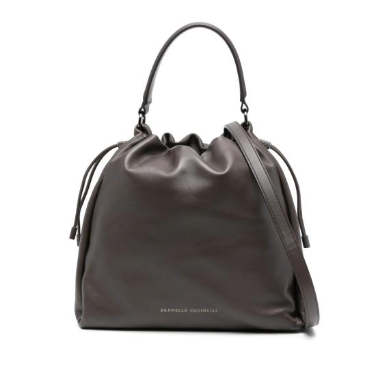 26SS 브루넬로 쿠치넬리 소프트 가죽 멜로우 버킷 백 MBGPD3611 C8279 GREY