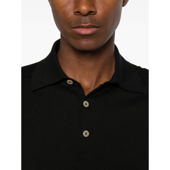 26SS 브루넬로 쿠치넬리 니트 폴로 셔츠 M29800135 CH101 BLACK - BRUNELLO CUCINELLI