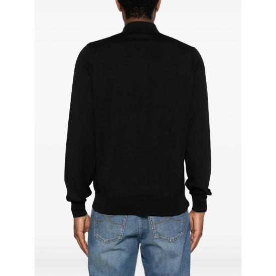 26SS 브루넬로 쿠치넬리 니트 폴로 셔츠 M29800135 CH101 BLACK - BRUNELLO CUCINELLI