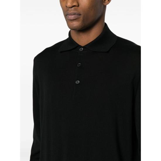 26SS 브루넬로 쿠치넬리 니트 폴로 셔츠 M29800135 CH101 BLACK - BRUNELLO CUCINELLI
