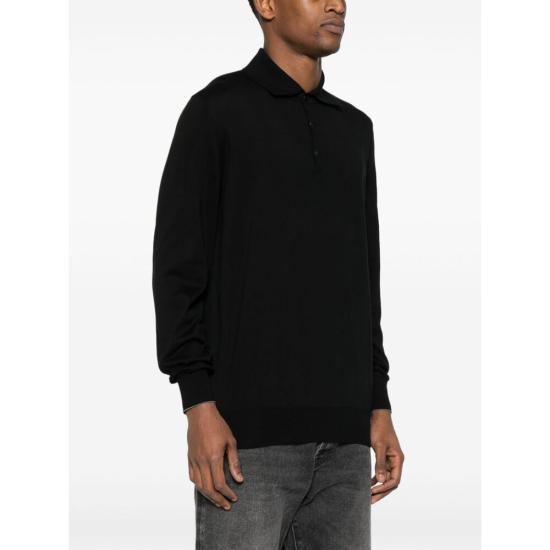 26SS 브루넬로 쿠치넬리 니트 폴로 셔츠 M29800135 CH101 BLACK - BRUNELLO CUCINELLI