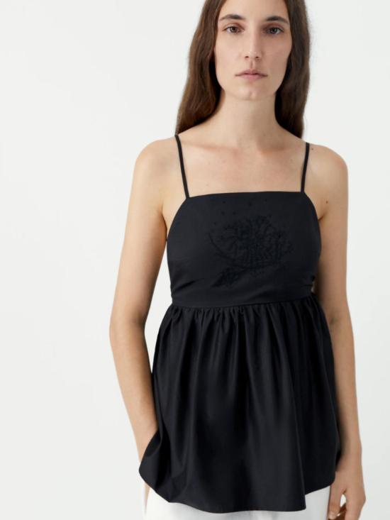  코데라 블라우스 코르데라 코튼 자수 탑