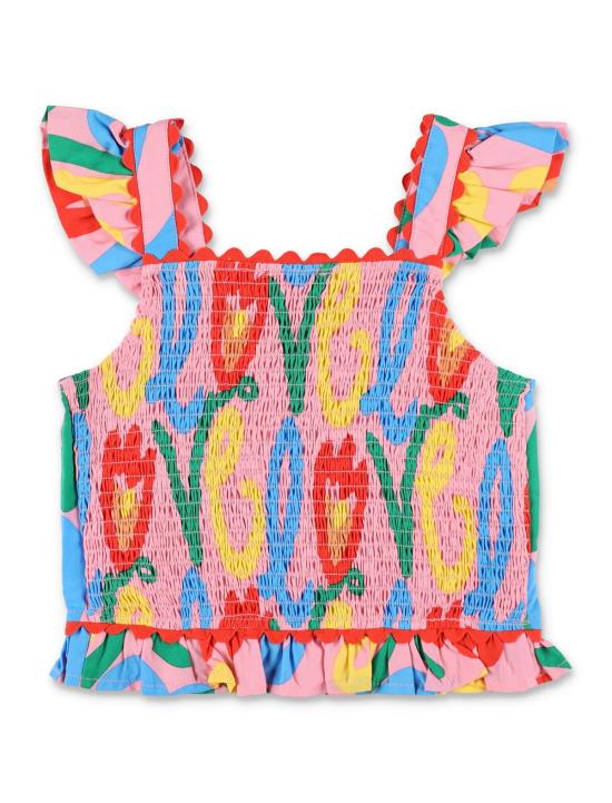  [키즈] 스텔라 맥카트니 탑 키즈 스텔라 매카트니 러브 프린트 러플  로즈 - STELLA MCCARTNEY