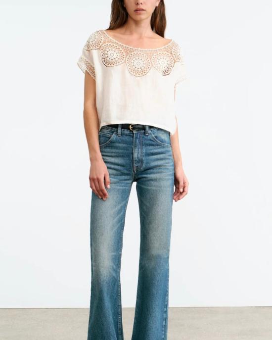  닐리로탄 블라우스 닐리 로탄 칼리아 탑 아이보리 - NILI LOTAN