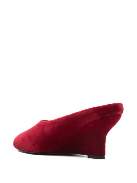  토템 뮬/슬리퍼 벨벳 뮬 샌들 레드 - TOTEME