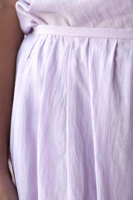  텔라 롱 스커트 Tela Candito 리넨 비스코스 맥시 스커트 라일락 - TELA