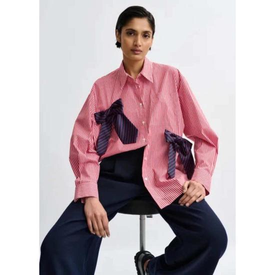  에센셜앤트워프 탑 에센셜 앤트워프 지위 셔츠 (나비넥타이 포함) 오렌지 브륄레 - ESSENTIEL ANTWERP