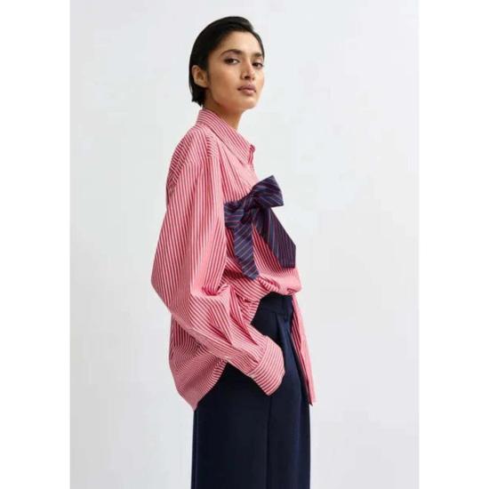  에센셜앤트워프 탑 에센셜 앤트워프 지위 셔츠 (나비넥타이 포함) 오렌지 브륄레 - ESSENTIEL ANTWERP