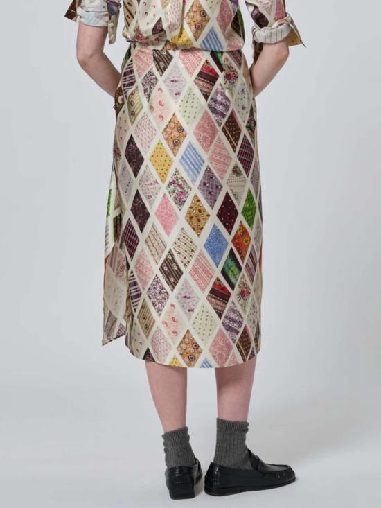  링구아 프랑카 스커트 윌라  다이아몬드 프린트 - LINGUA FRANCA