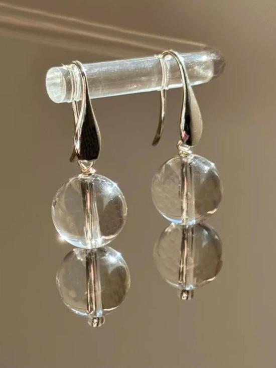  Sea + Pattern 이어링 바다 + 패턴 물방울 모양 쿼츠 귀걸이