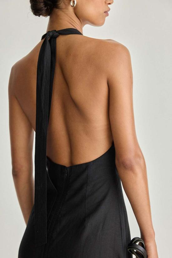  어피스 어파트 롱 원피스 Apiece Apart Salome 홀터 맥시 드레스 블랙 - APIECE APART