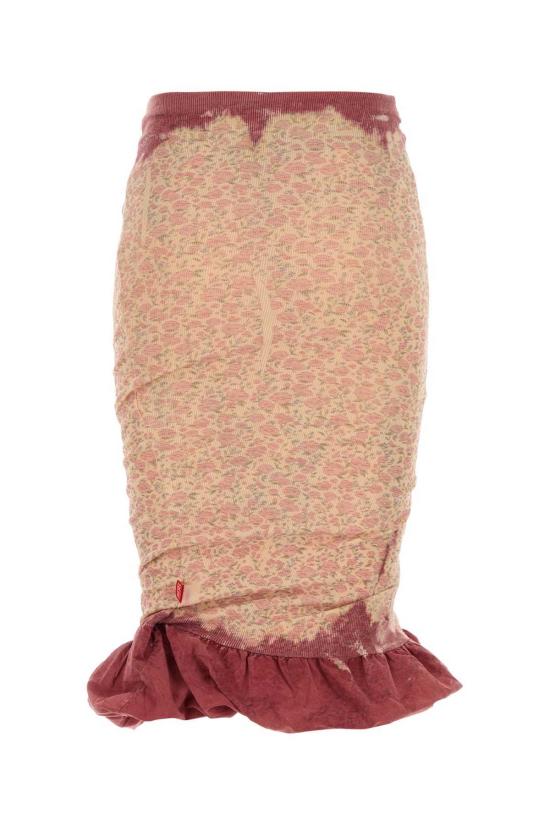  디젤 스커트 프린트 스트레치 코튼 O 페일 - DIESEL