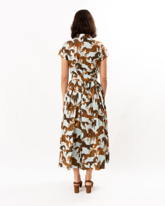  사라로카 원피스 Sara Roka Edrina 드레스 브라운 / 스카이 호스 - SARA ROKA