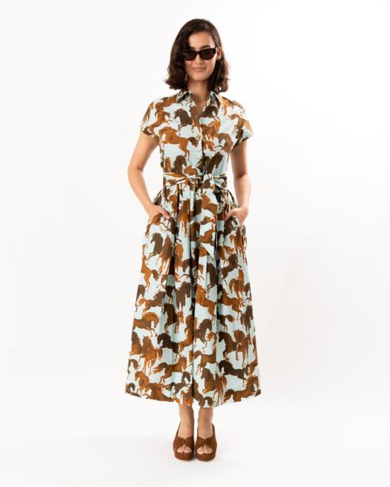  사라로카 원피스 Sara Roka Edrina 드레스 브라운 / 스카이 호스