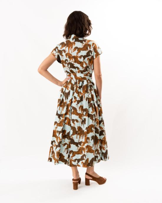  사라로카 원피스 Sara Roka Edrina 드레스 브라운 / 스카이 호스 - SARA ROKA