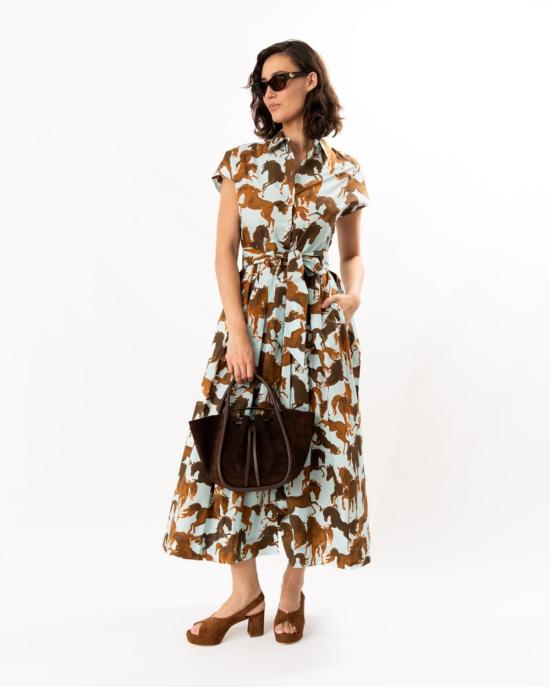  사라로카 원피스 Sara Roka Edrina 드레스 브라운 / 스카이 호스 - SARA ROKA