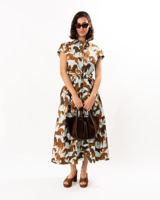  사라로카 원피스 Sara Roka Edrina 드레스 브라운 / 스카이 호스 - SARA ROKA