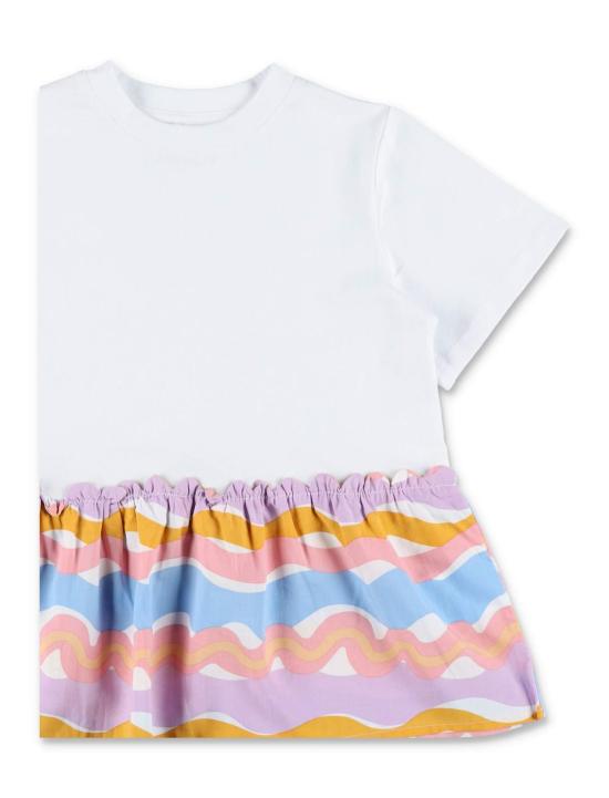  [키즈] 스텔라 맥카트니 원피스 스텔라 매카트니 키즈 지그재그 티셔츠 드레스 화이트 - STELLA MCCARTNEY