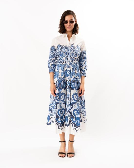  사라로카 원피스 사라 로카 니디아 드레스 인디고 아라베스크