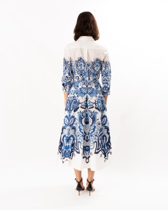  사라로카 원피스 사라 로카 니디아 드레스 인디고 아라베스크 - SARA ROKA