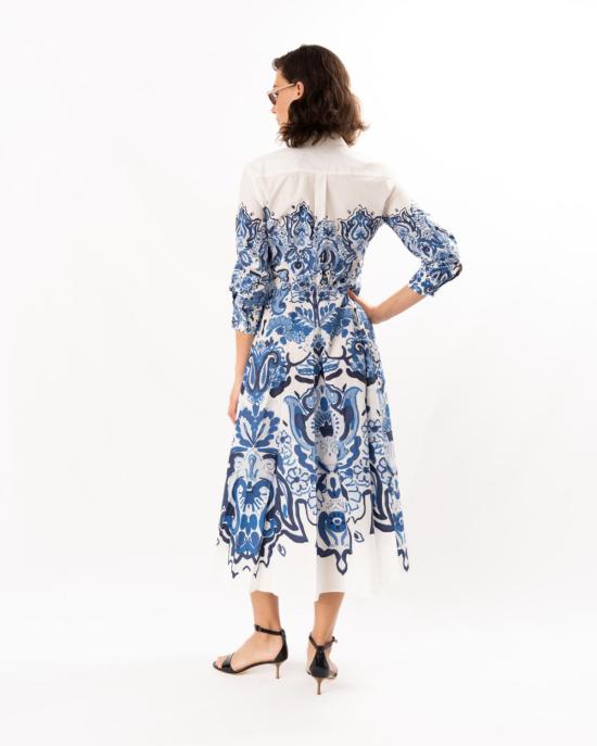  사라로카 원피스 사라 로카 니디아 드레스 인디고 아라베스크 - SARA ROKA