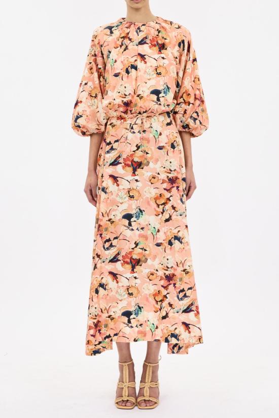  울라 존슨 미디 스커트 소피아 프린트 스커트 카멜리아 - ULLA JOHNSON