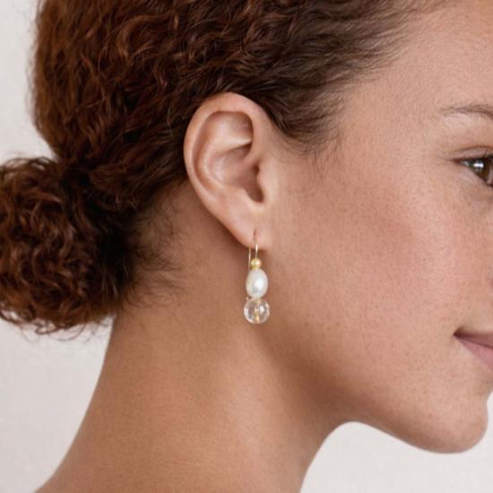  Sheena Marshall Jewelry 이어링 시트린 + 진주 귀걸이 | 골드 도금 - OTHER BRANDS