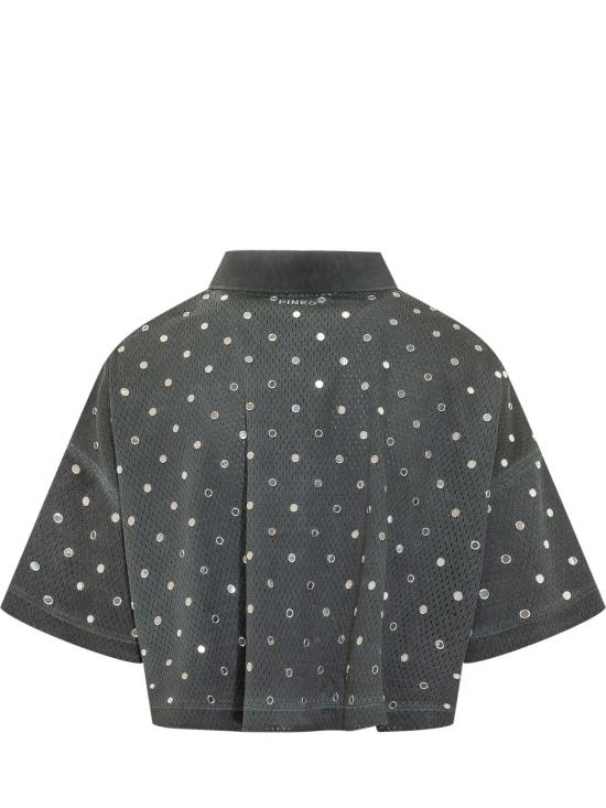 26SS 핑코 폴로 티셔츠 106855A3BC I91 GRIGIO NERO PIRATA - PINKO