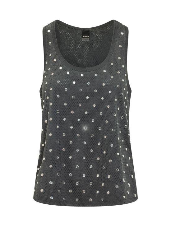 26SS 핑코 반팔 티셔츠 106853A3BC I91 GRIGIO NERO PIRATA