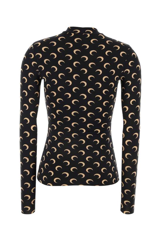 26SS 마린세르 문 프린티드 저지 세컨드 스킨 하이넥 탑 WTS005ACJER0001 IT99 BLACK MOON TAN - MARINE SERRE