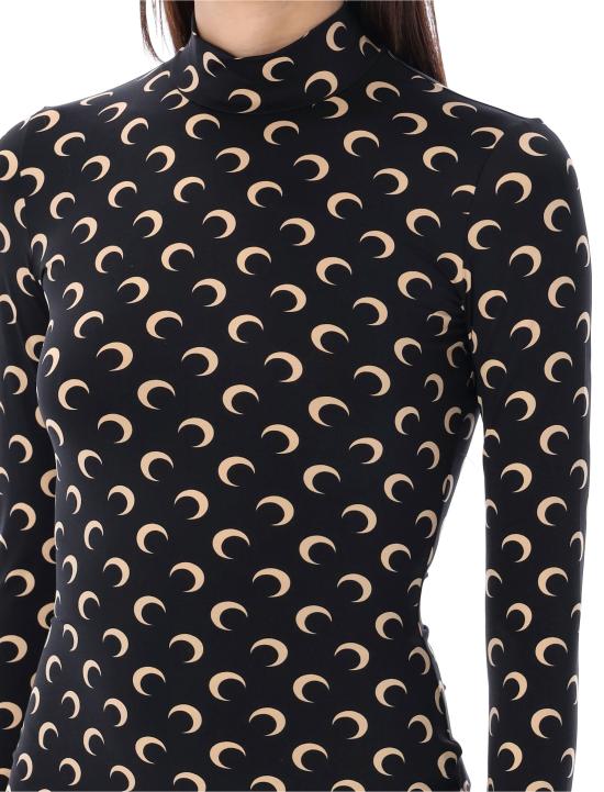 26SS 마린세르 문 프린티드 저지 세컨드 스킨 하이넥 탑 WTS005ACJER0001 IT99 BLACK MOON TAN - MARINE SERRE