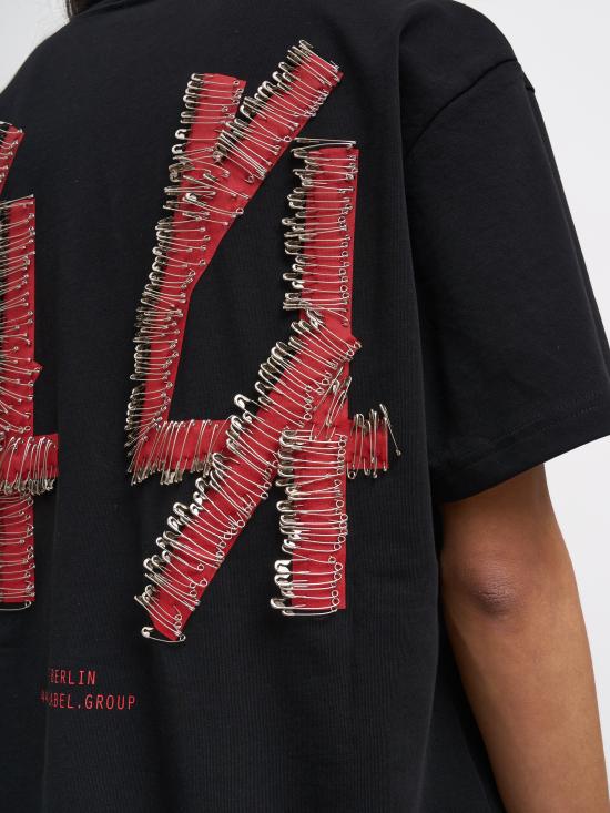 26SS 44레이블 반팔 티셔츠 NB0030556FA706P792 BLACK - 44 LABEL