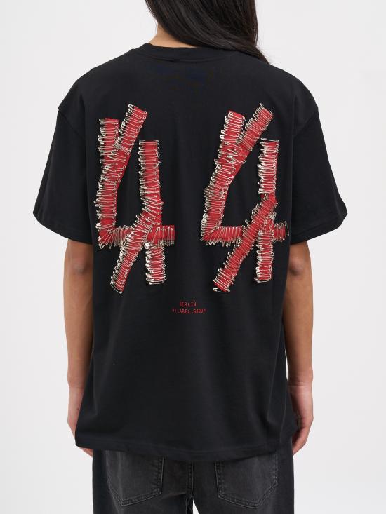 26SS 44레이블 반팔 티셔츠 NB0030556FA706P792 BLACK - 44 LABEL