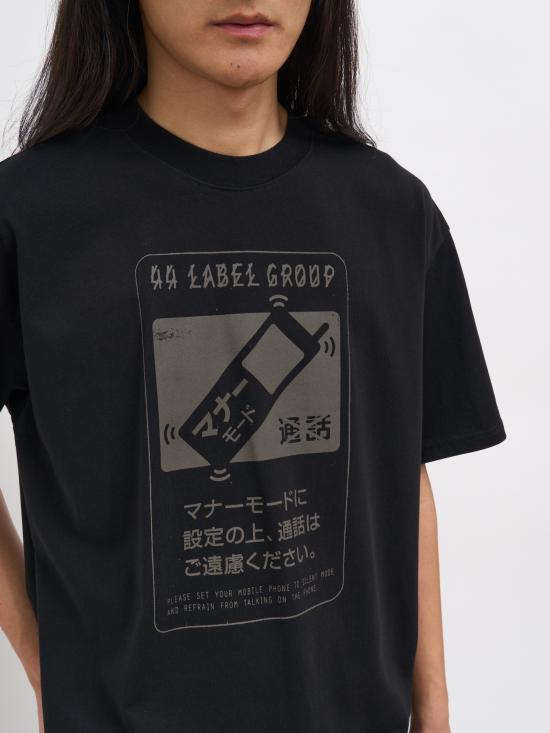 26SS 44레이블 반팔 티셔츠 NB0030556FA706P768 BLACK - 44 LABEL