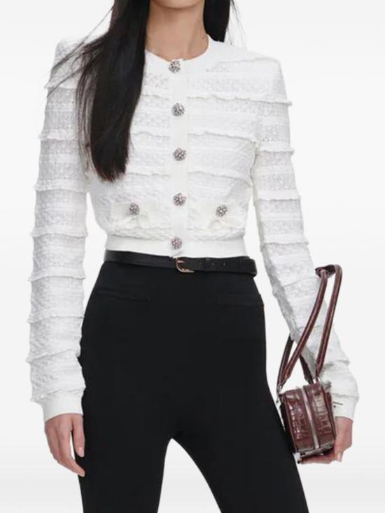 26SS 셀프 포트레이트 스웨터 SS26063CW WHITE - SELF PORTRAIT