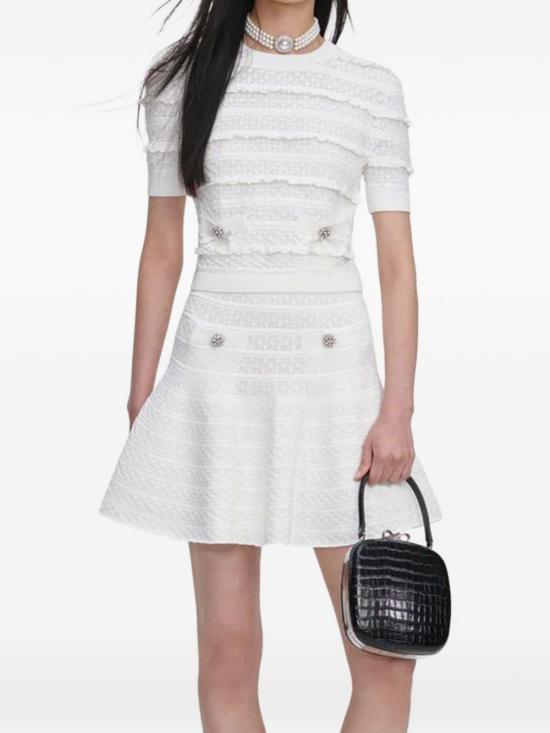 26SS 셀프 포트레이트 반팔 티셔츠 SS26063TW WHITE - SELF PORTRAIT